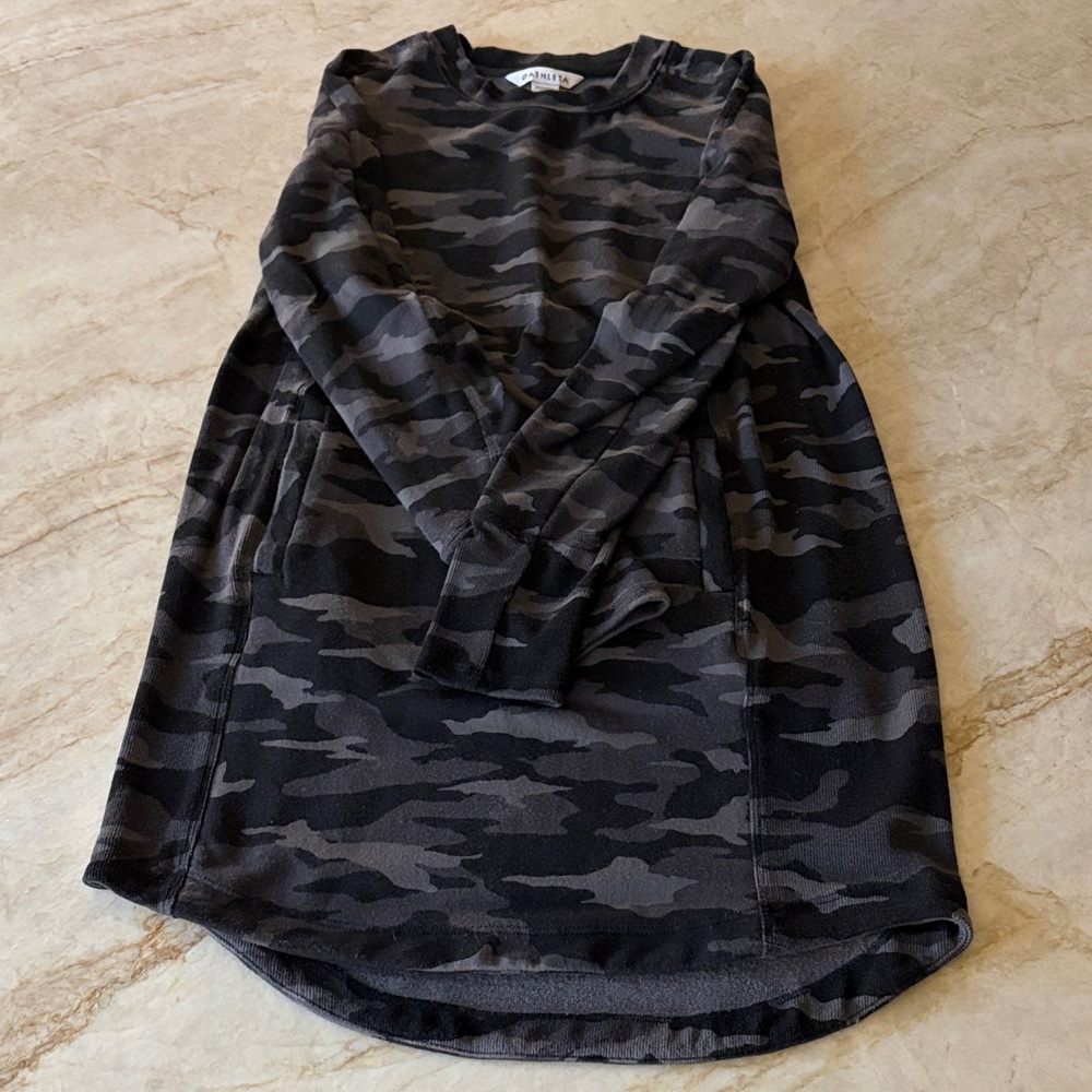 Athleta Black and Charcoal Camouflage Dress